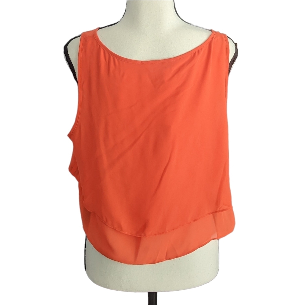 NWT BCBG Sleeveless Crop Top Orange Size L - Picture 3 of 10